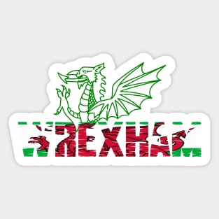 WREXHAM GREEN WELSH FLAG DRAIG GOCH RED DRAGON Sticker